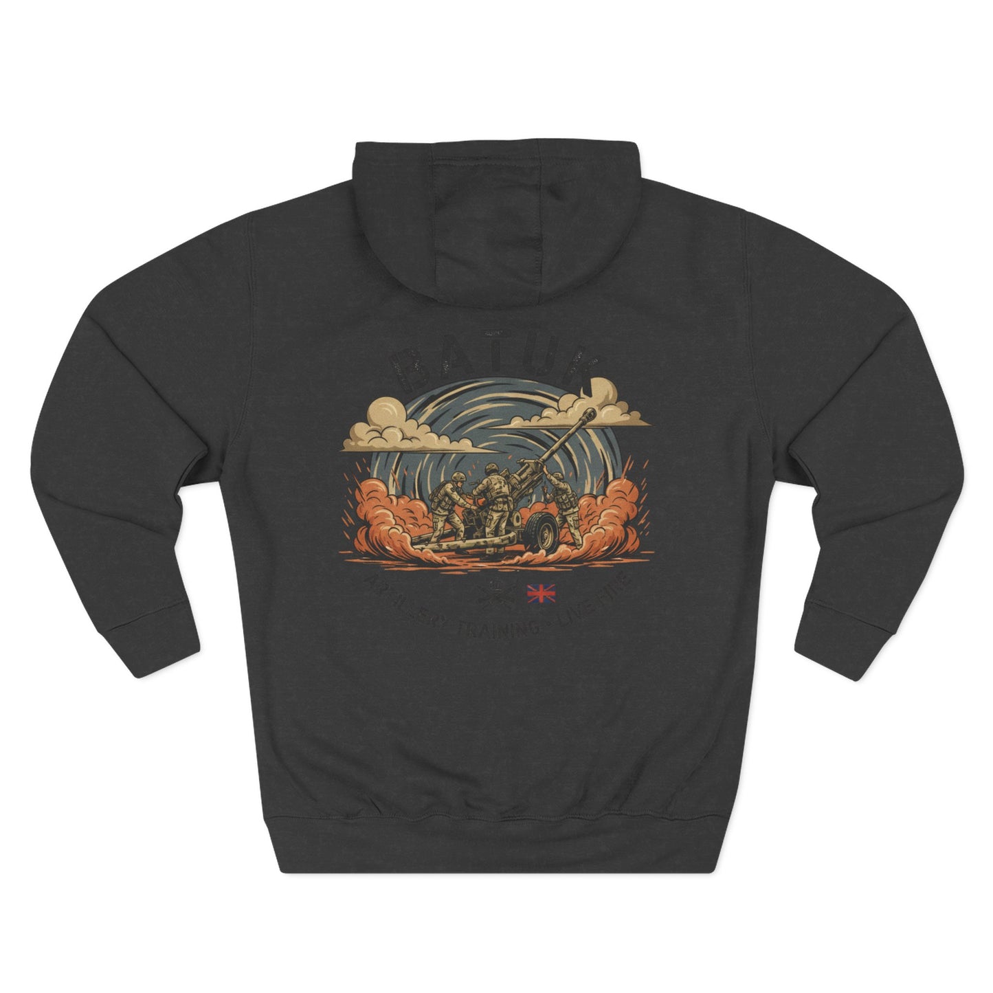 Military Artillery Graphic Hoodie — "BATUK" Live-Fire Training Design