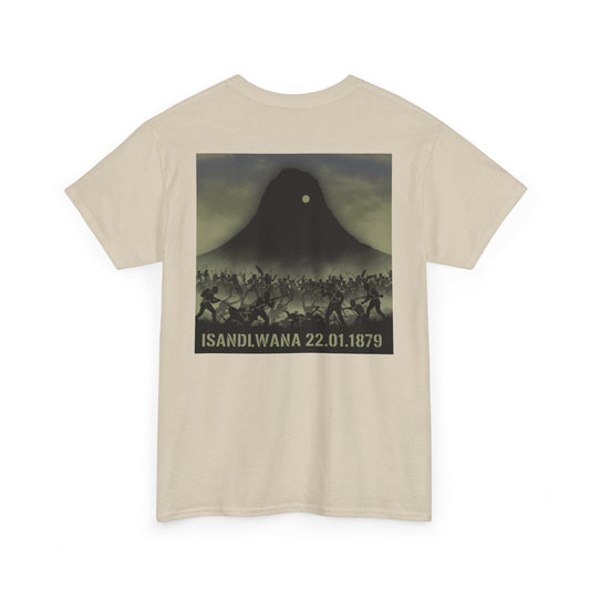 Isandlwana 22.01.1879 T-Shirt honouring the historic battle. A bold tribute tee inspired by Anglo-Zulu War heritage.