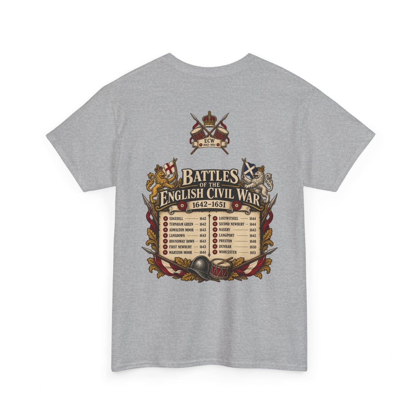 English Civil War battles list T-shirt – alternate product view 8