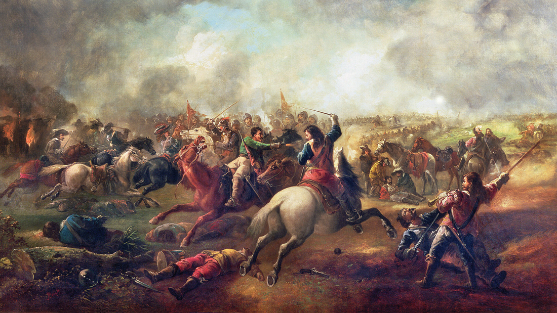John Barker's historical painting of the Battle of Marston Moor, 1644