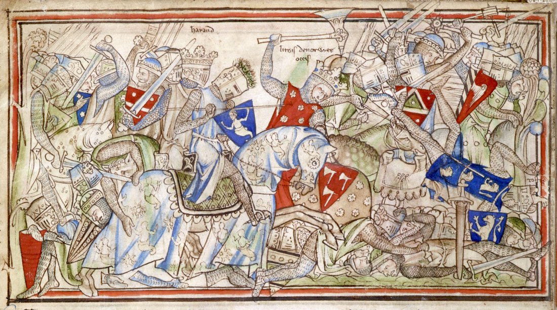Thirteenth-century depiction of the Battle of Stamford Bridge from the Life of Edward the Confessor
