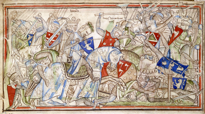 Thirteenth-century depiction of the Battle of Stamford Bridge from the Life of Edward the Confessor