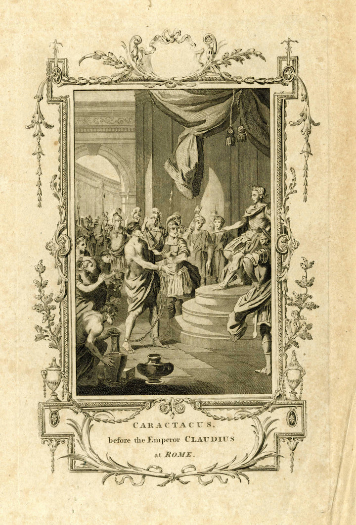 Later historical painting of Caratacus before Emperor Claudius at Rome