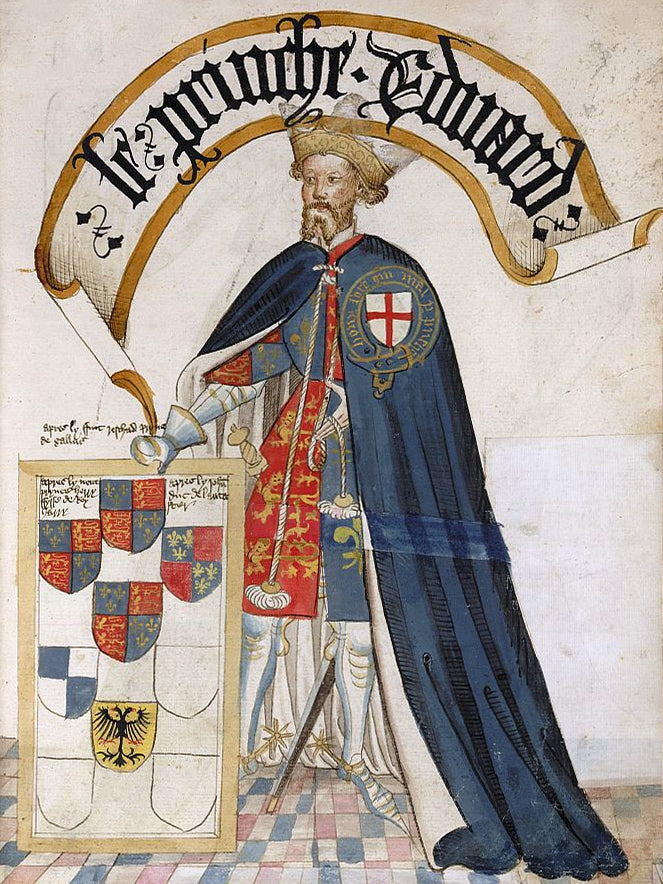 Fifteenth-century Garter manuscript miniature of Edward of Woodstock, the Black Prince