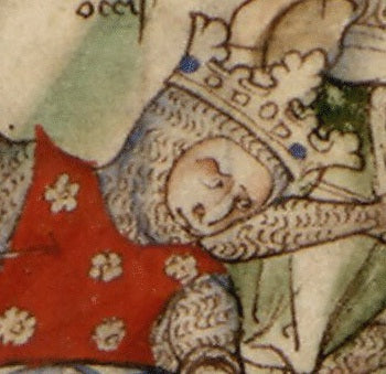 Thirteenth-century manuscript depiction identified as Harald Hardrada, King Harald III of Norway