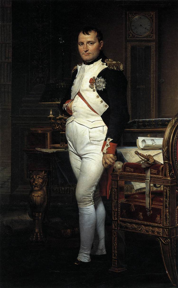 Napoleon Bonaparte in his study, painted by Jacques-Louis David in 1812