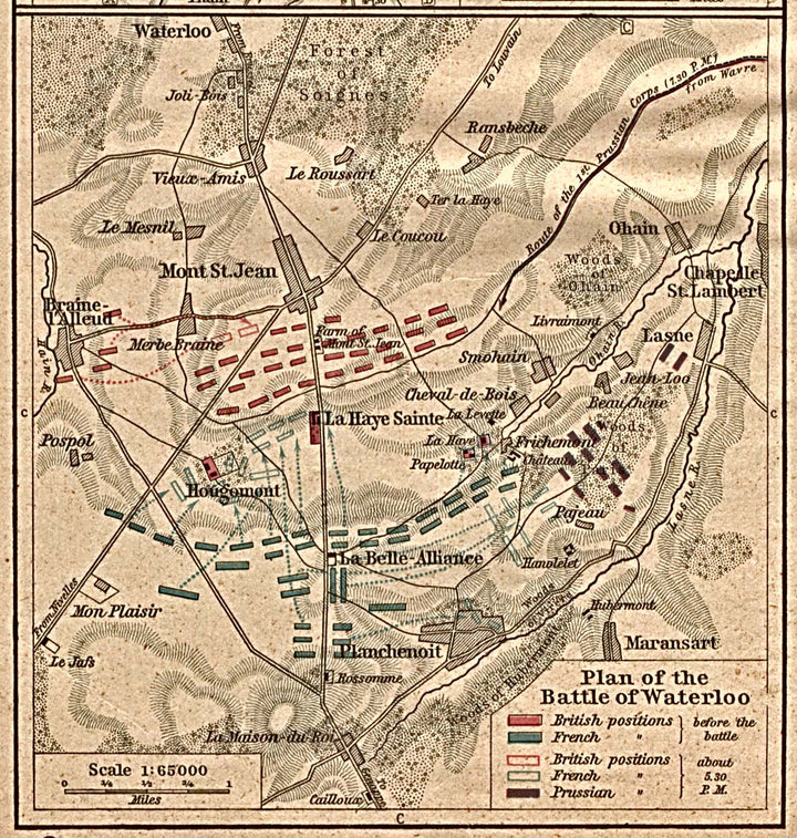 Historical plan of the Battle of Waterloo by William R. Shepherd