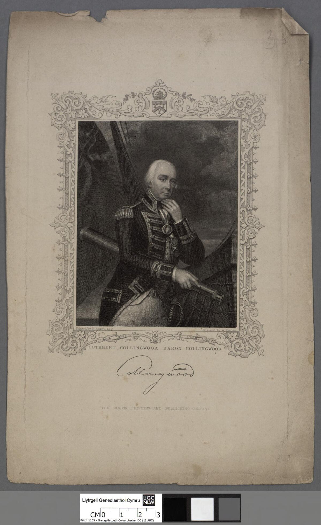 Historical portrait print of Vice-Admiral Cuthbert Collingwood