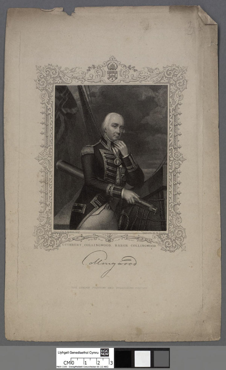 Historical portrait print of Vice-Admiral Cuthbert Collingwood