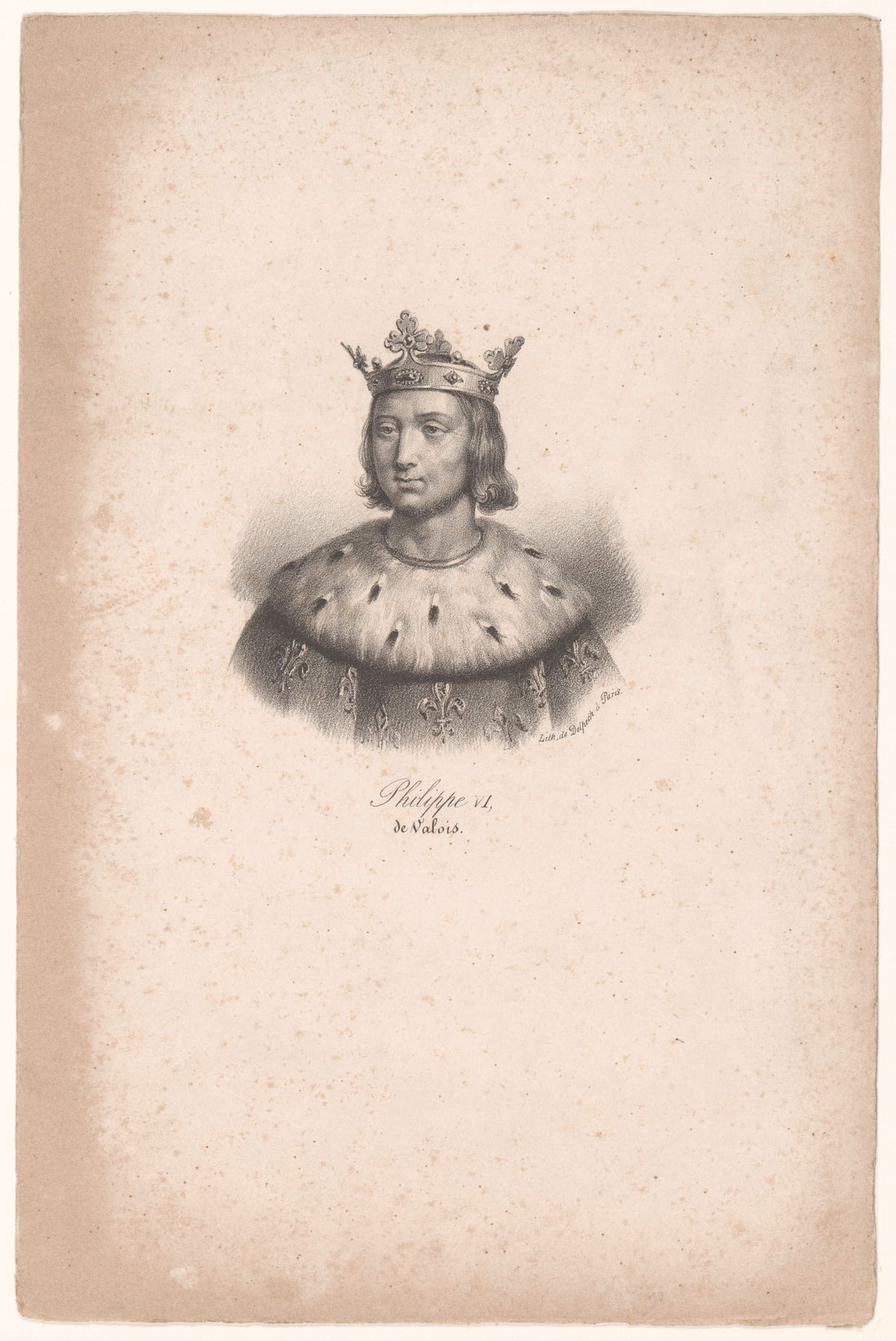 Historical engraved portrait of Philip VI of France
