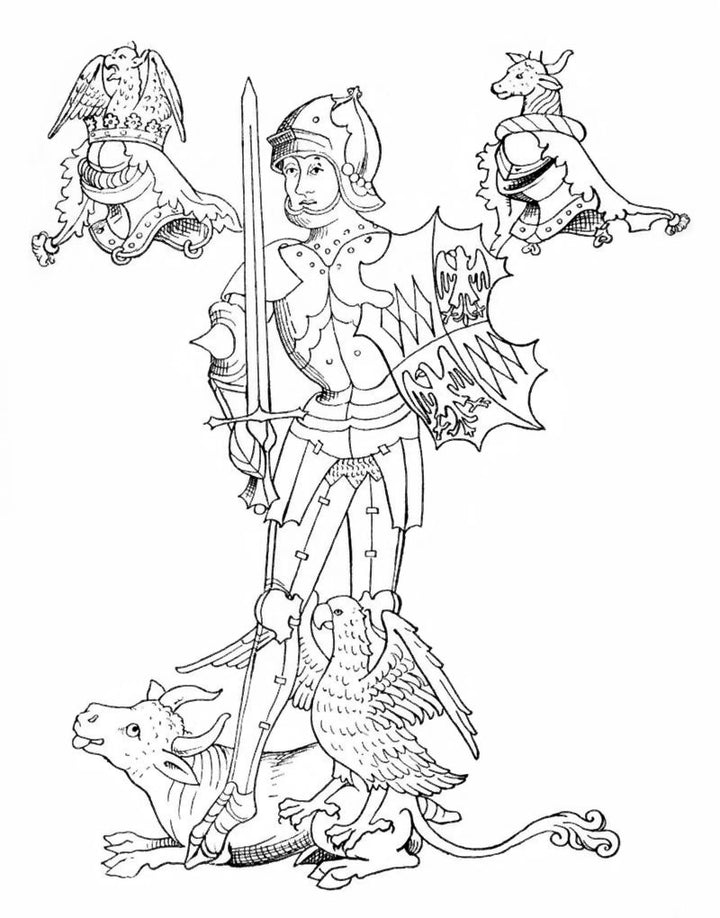Richard Neville, Earl of Warwick, depicted in the fifteenth-century Rous Roll