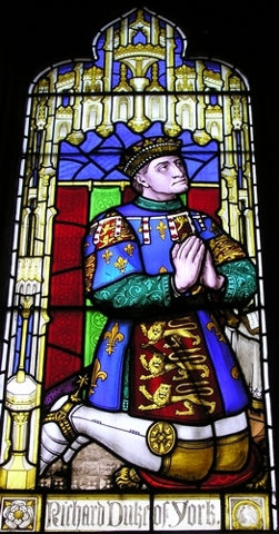 Later stained-glass representation of Richard Plantagenet, 3rd Duke of York, at Ludlow