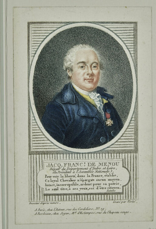 Jacques-François Menou, French commander in Egypt in 1801