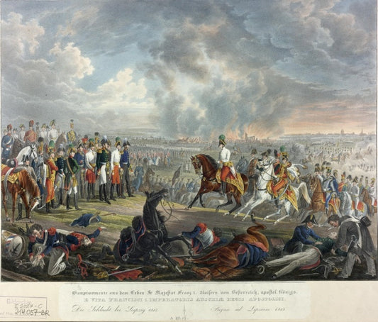 Historical depiction of the Battle of Leipzig, 1813