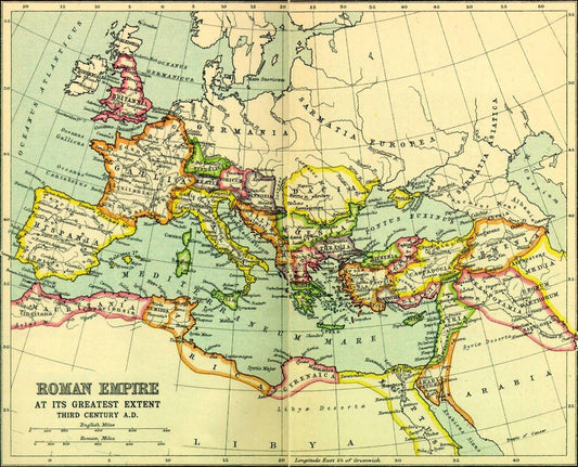 Map of the Roman Empire at its greatest extent