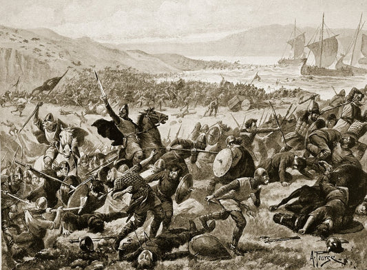 Alfred Pearse's historical illustration of the Battle of Brunanburh in 937
