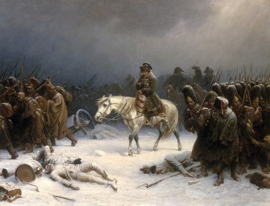 Adolph Northen's historical painting of Napoleon's retreat from Moscow in 1812