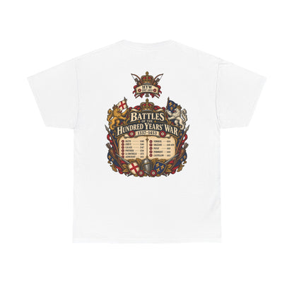 Hundred Years’ War battles medieval history T-shirt product mock-up
