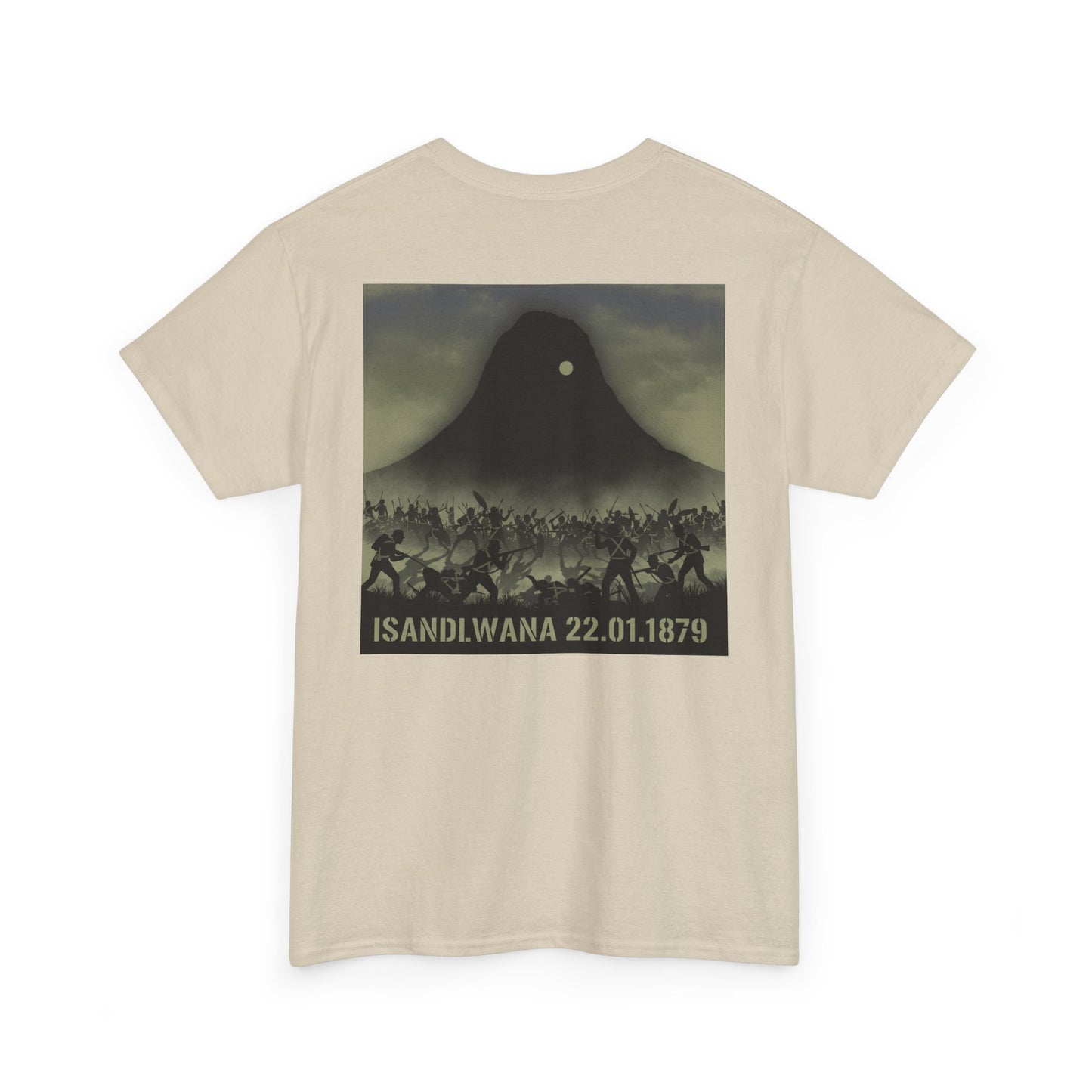 Isandlwana 22.01.1879 T-Shirt honouring the historic battle. A bold tribute tee inspired by Anglo-Zulu War heritage.