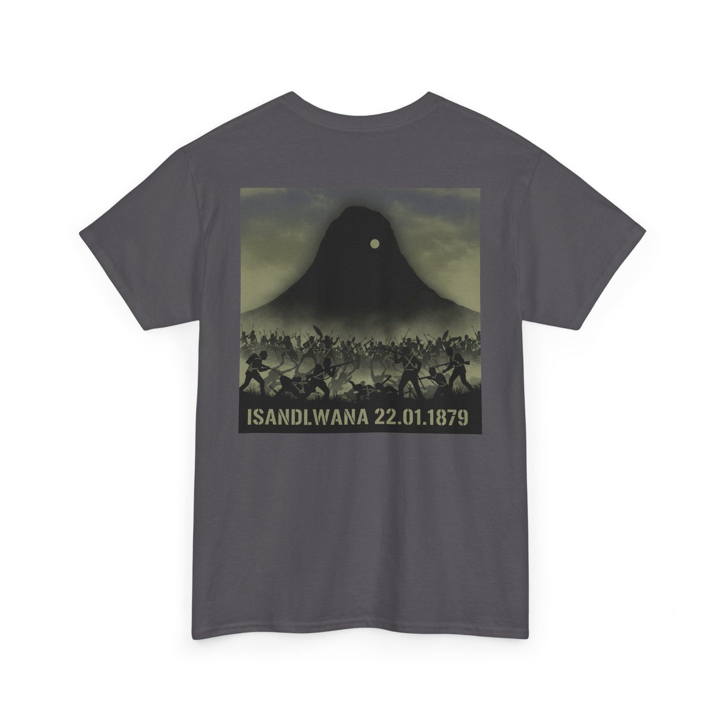 Isandlwana 22.01.1879 T-Shirt honouring the historic battle. A bold tribute tee inspired by Anglo-Zulu War heritage.