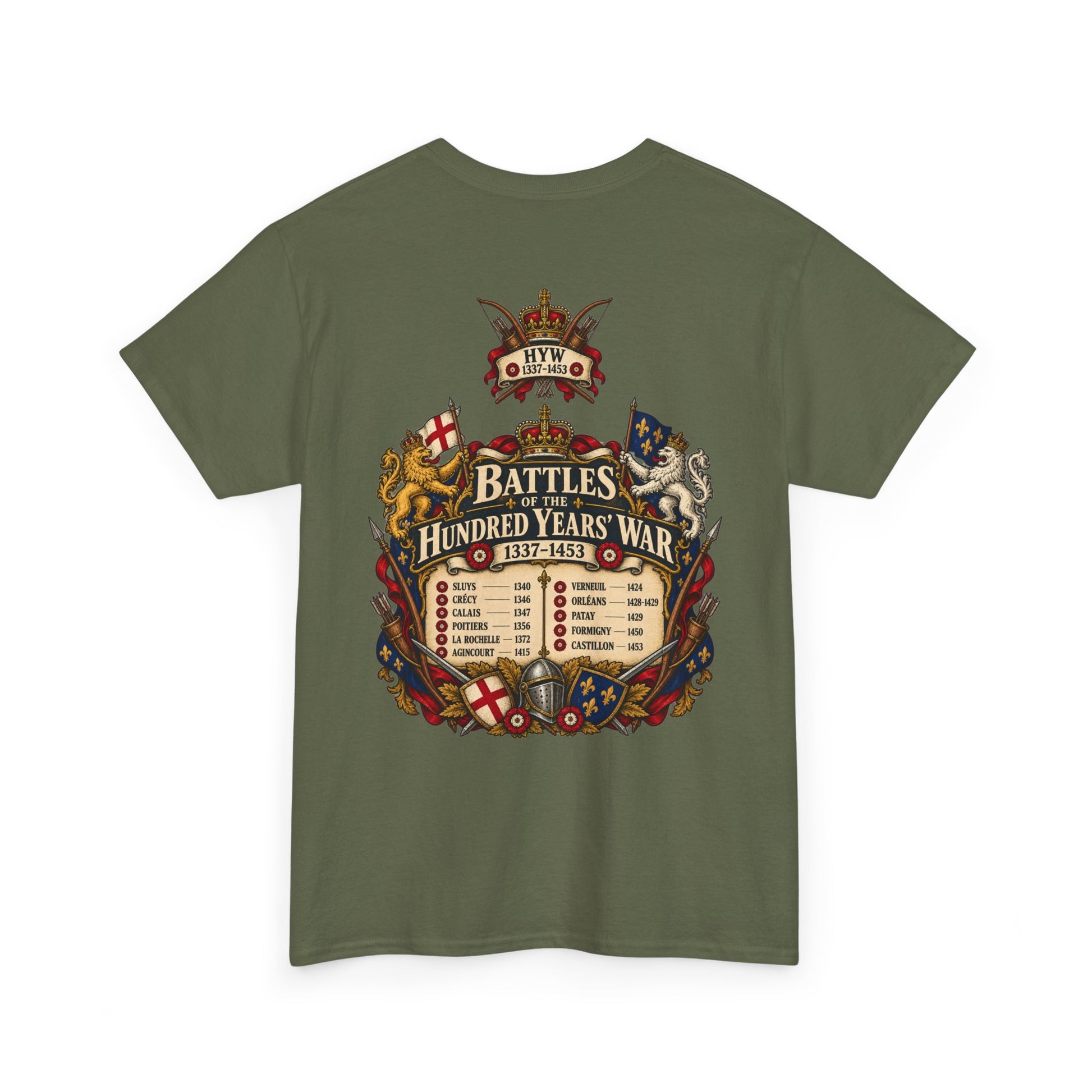 Hundred Years’ War battles list T-shirt – alternate product view 10