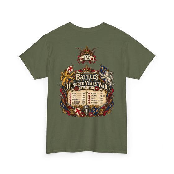 Hundred Years’ War Battles List T-Shirt – 1337–1453 History Tee