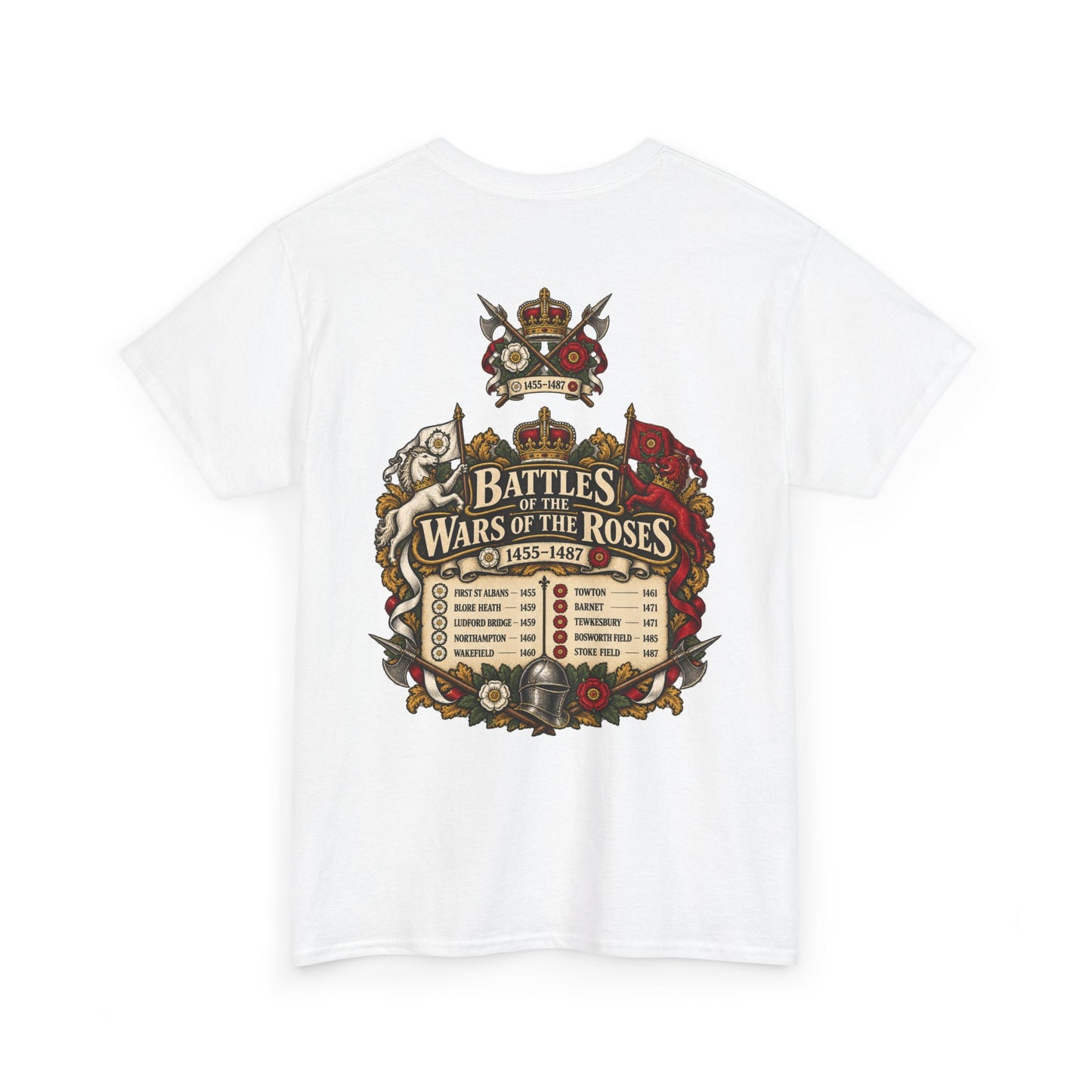 Wars of the Roses battles list T-shirt – alternate product view 8
