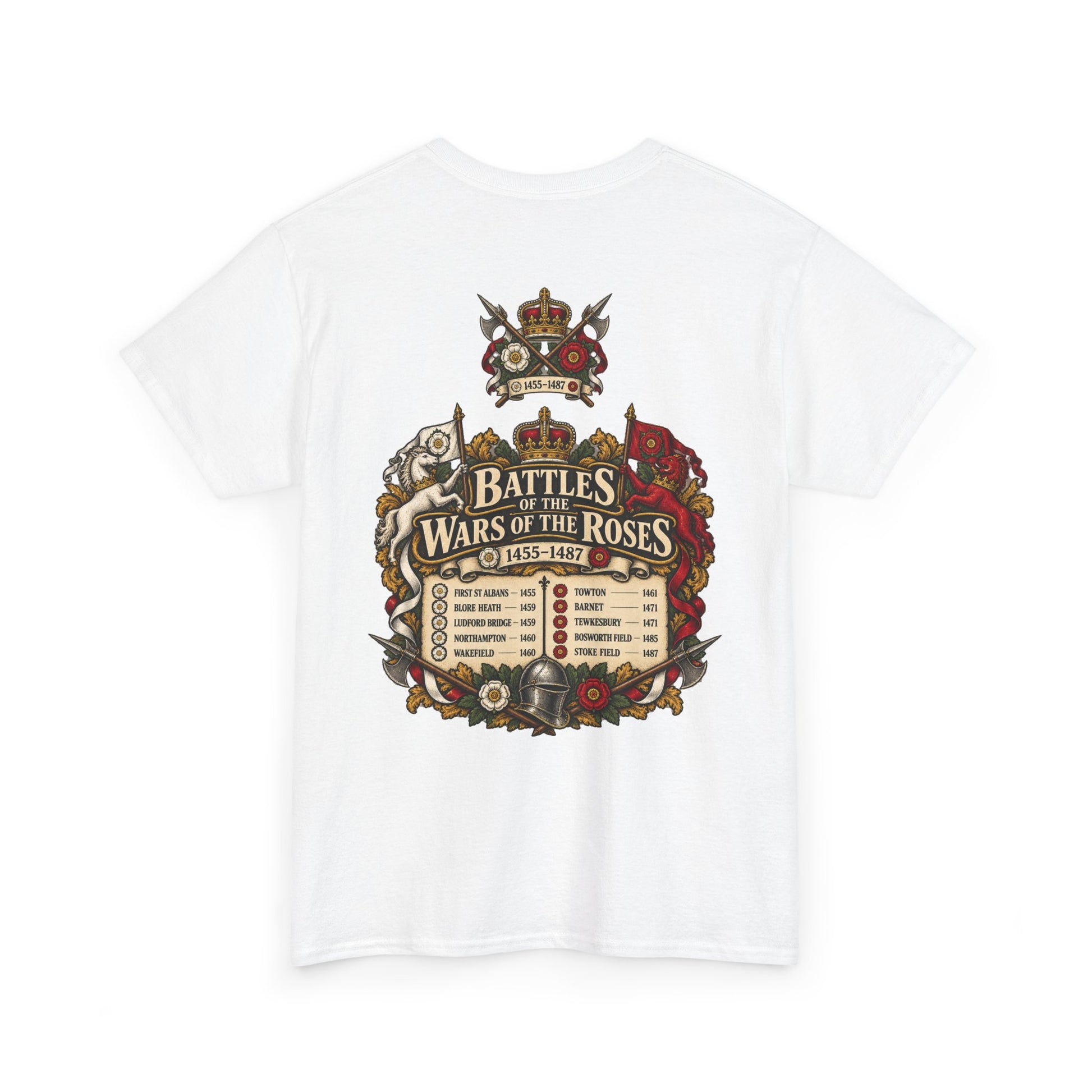 Wars of the Roses battles list T-shirt – alternate product view 8