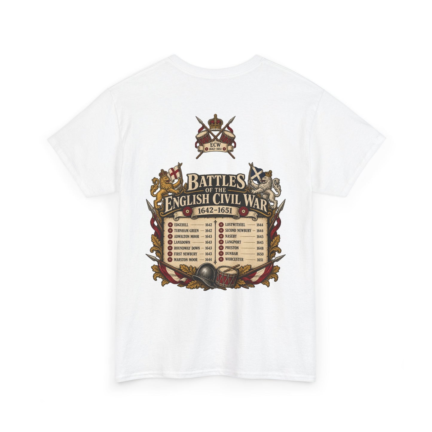 English Civil War battles list T-shirt – alternate product view 6