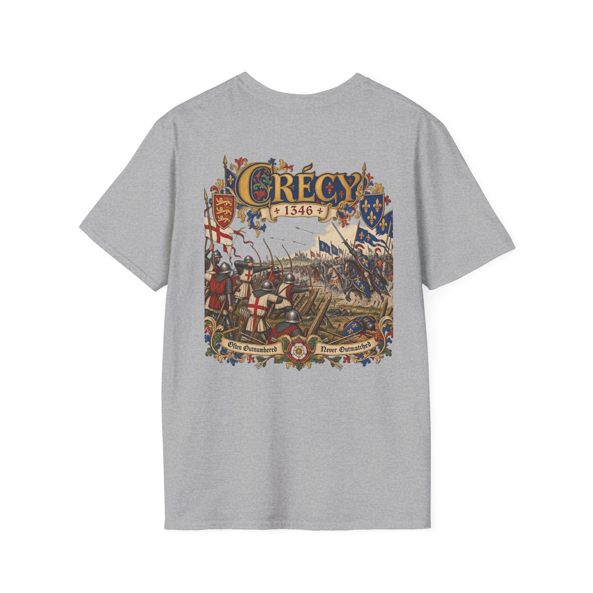 Crécy 1346 Battle T-Shirt Iron Regiment historical T-shirt image 8