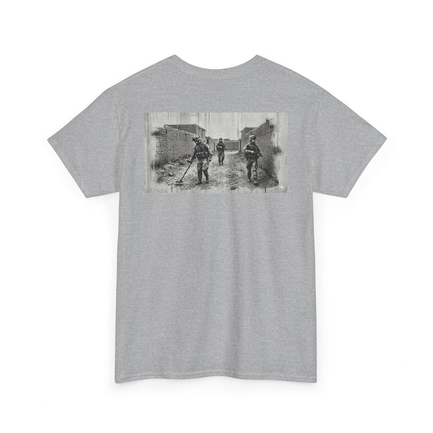 Helmand Vallon Patrol T-Shirt - Vintage Military Graphic Tee - Black & White