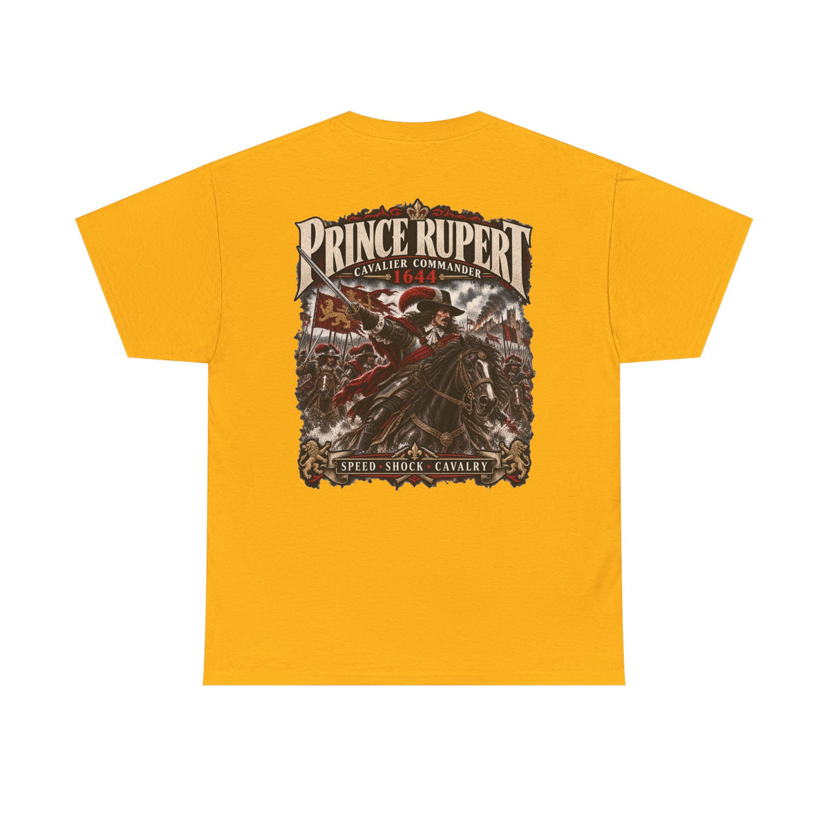 Prince Rupert English Civil War cavalry T-shirt product mock-up