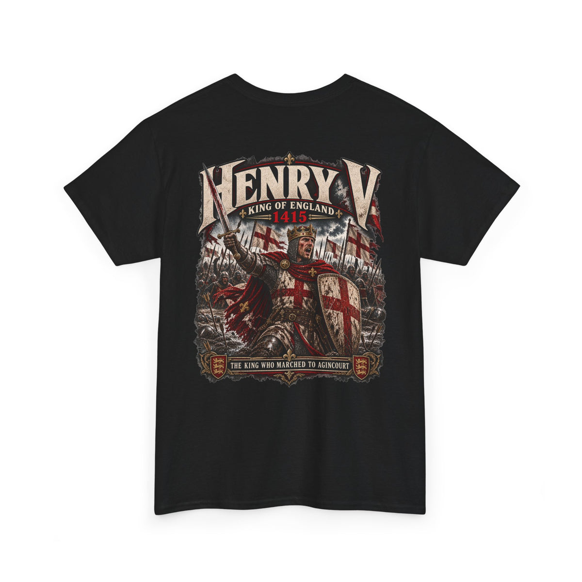 Henry V Agincourt 1415 medieval history T-shirt product mock-up