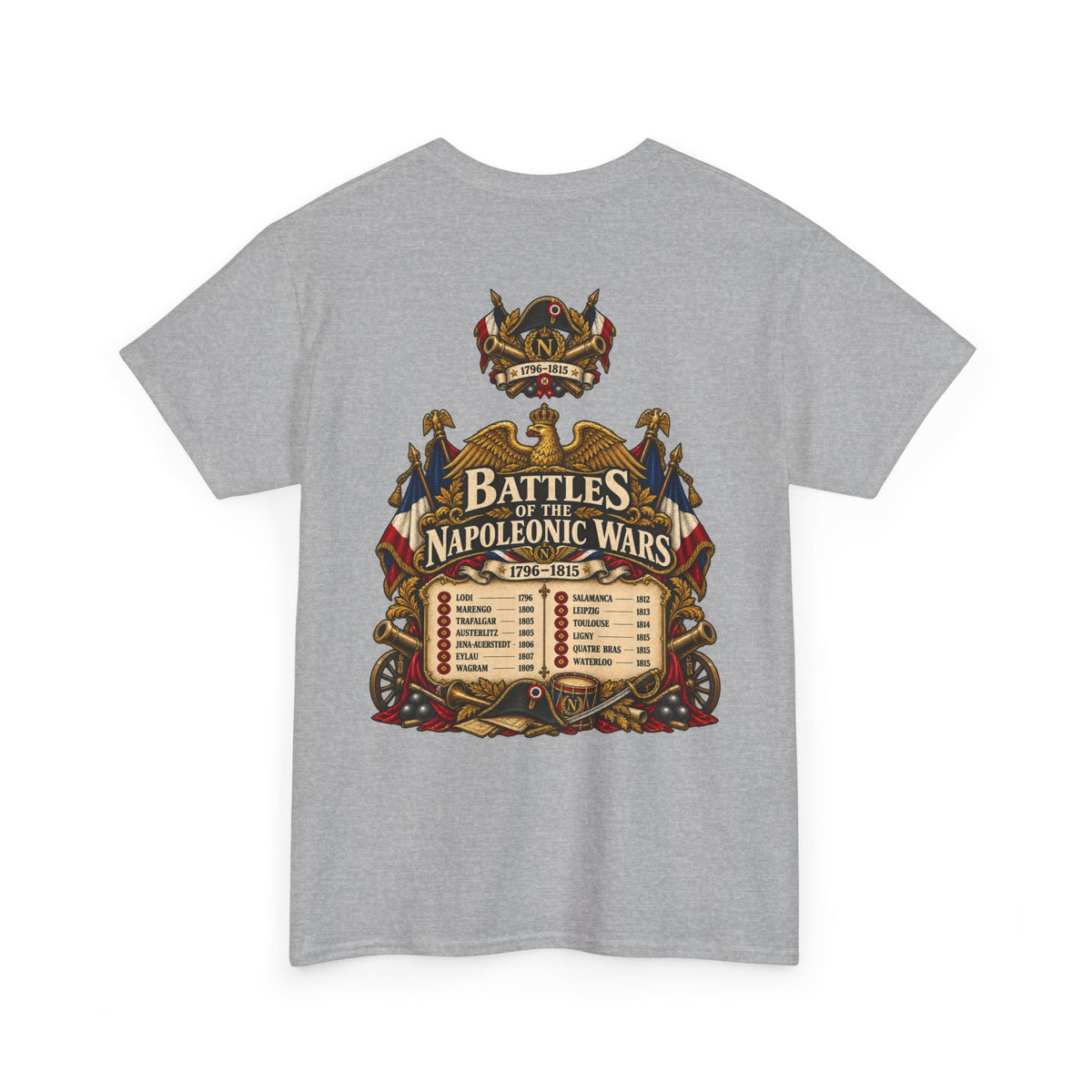 Napoleonic Era battles list T-shirt – alternate product view 5