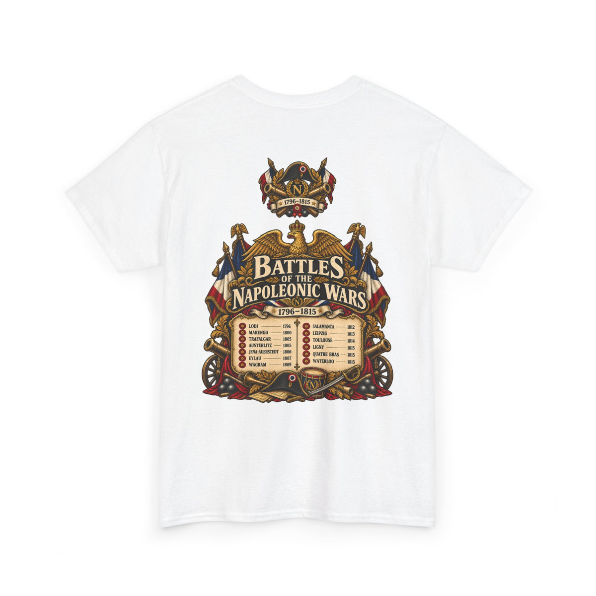 Napoleonic Era battles list T-shirt – alternate product view 7