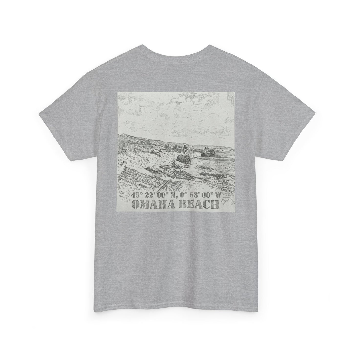 Omaha Beach Coordinates Tee – D-Day Normandy Memorial T‑Shirt