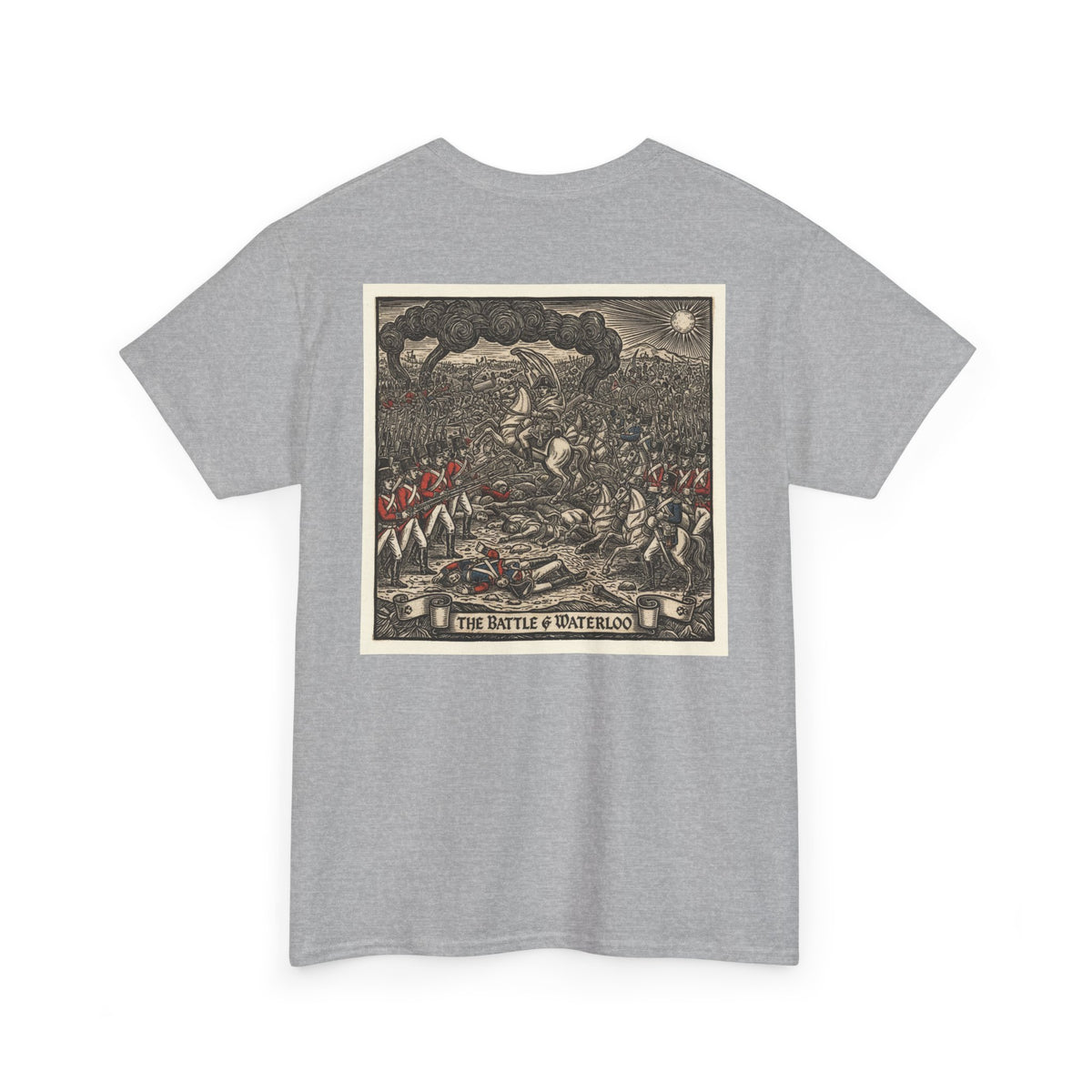 Waterloo 1815 Sepia Battlefield T-Shirt – Historical War Illustration Tee