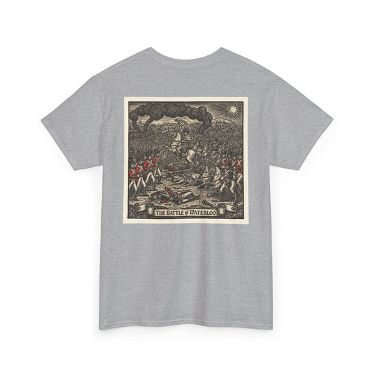 Waterloo 1815 Sepia Battlefield T-Shirt – Historical War Illustration Tee