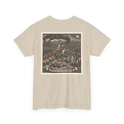 Waterloo 1815 Sepia Battlefield T-Shirt – Historical War Illustration Tee