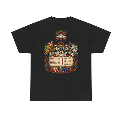 Hundred Years’ War battles medieval history T-shirt product mock-up