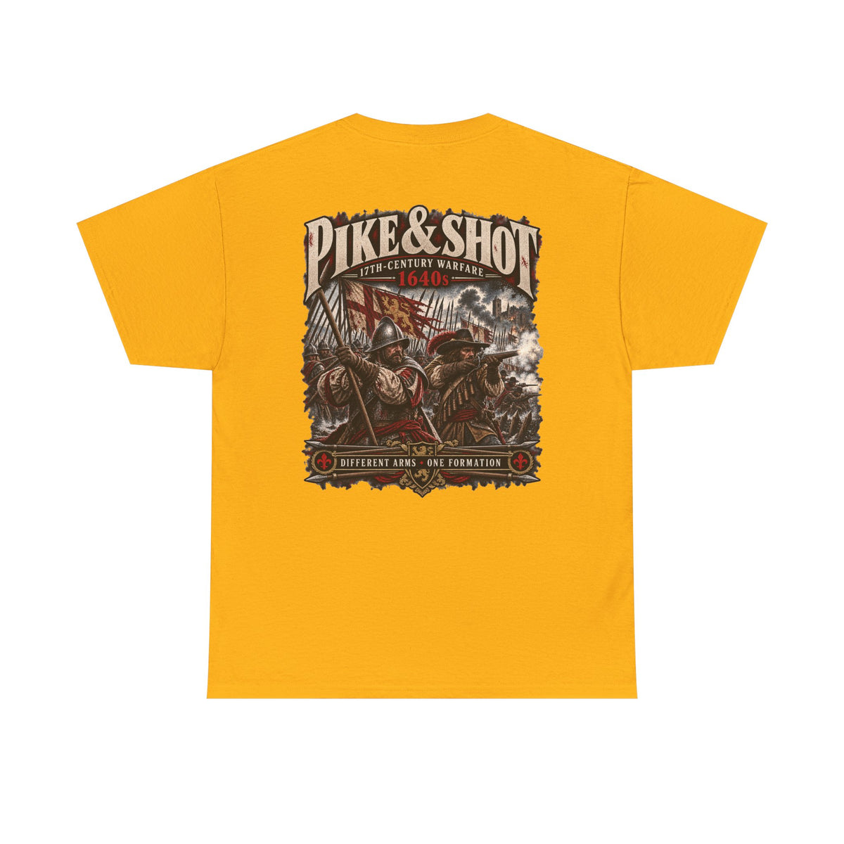 Pike and Shot 17th-century warfare T-shirt product mock-up