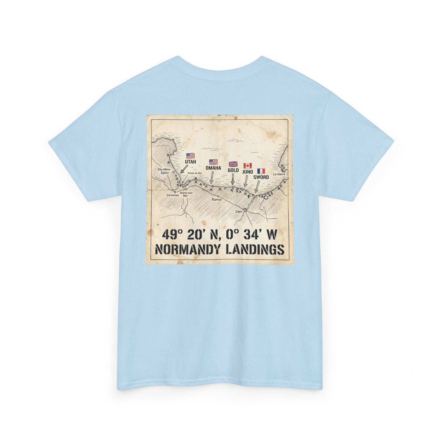 T-Shirt — Normandy Landings Map Tee (4920'N 034'W)