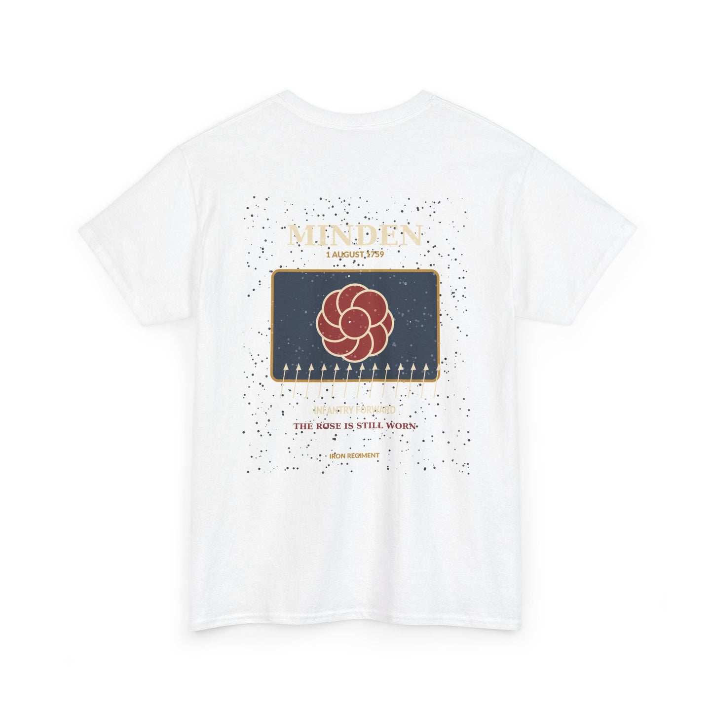 Graphic Tee — Vintage Rose Crest Back Print "The Moon Is Still Rising"