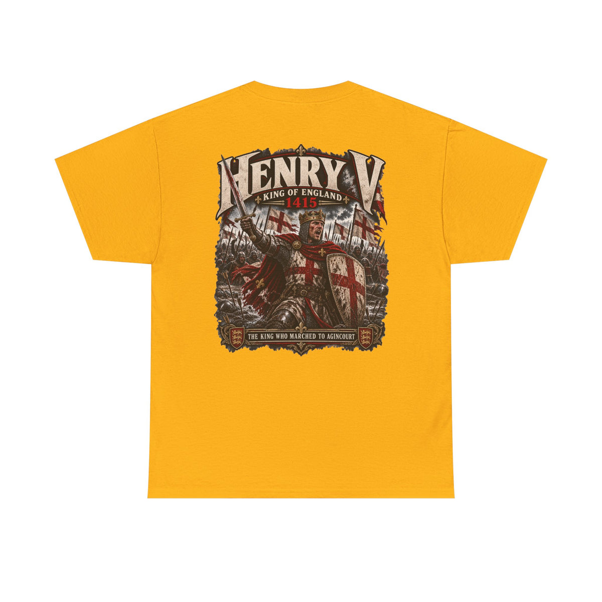 Henry V Agincourt 1415 medieval history T-shirt product mock-up