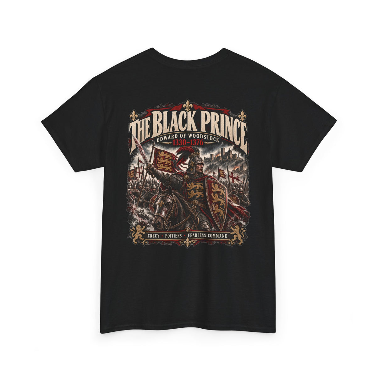 Edward the Black Prince medieval knight T-shirt product mock-up