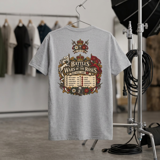 Wars of the Roses Battles List T-Shirt – 1455–1487 History Tee