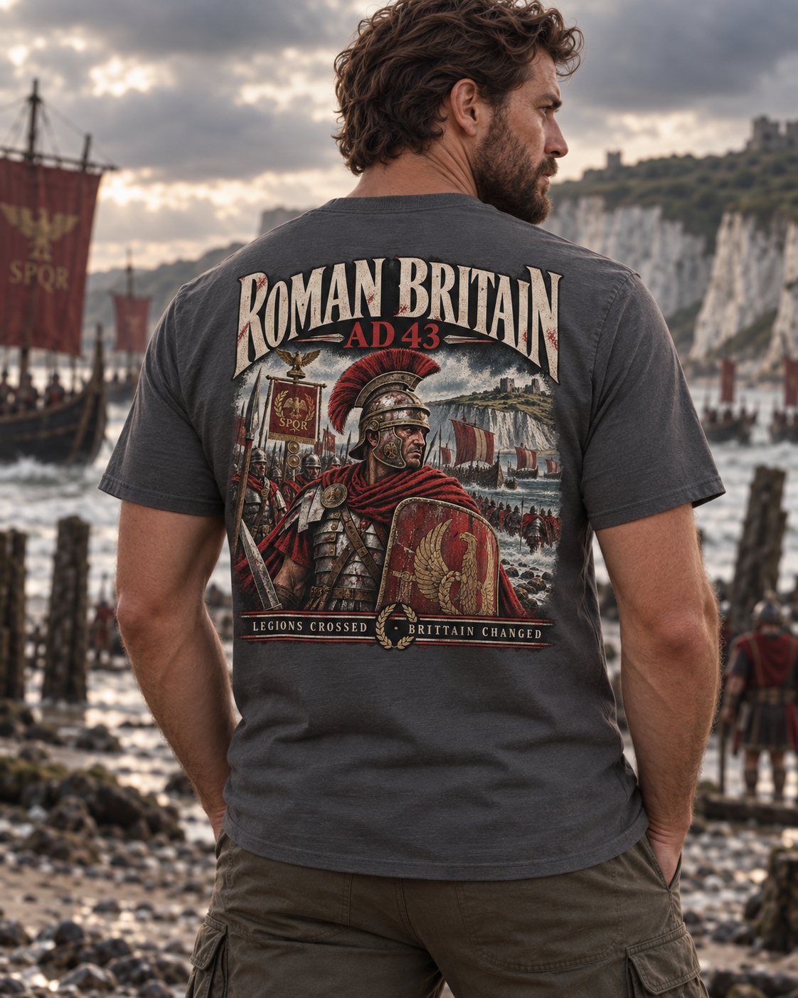 Roman Britain Roman soldier history T-shirt graphic design