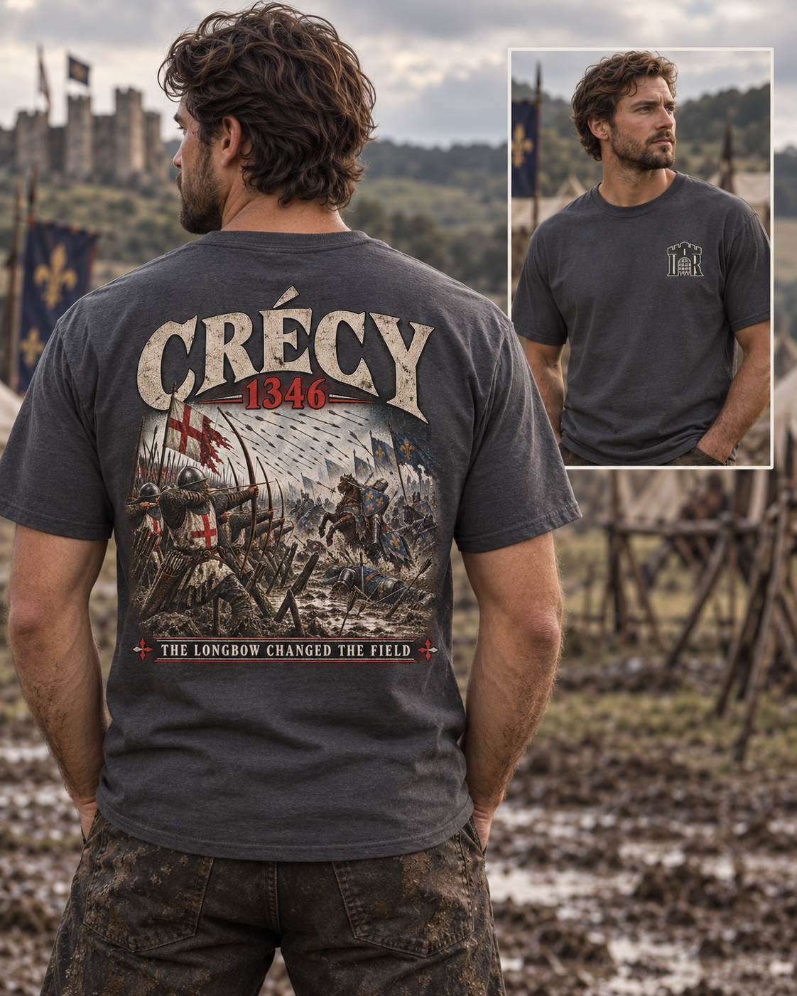 Battle of Crécy 1346 Hundred Years’ War T-shirt graphic design