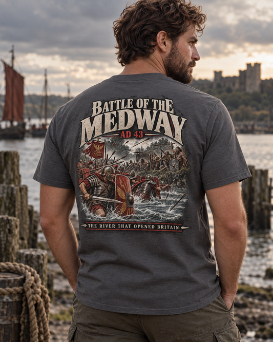 Battle of the Medway AD 43 Roman Britain T-shirt graphic design