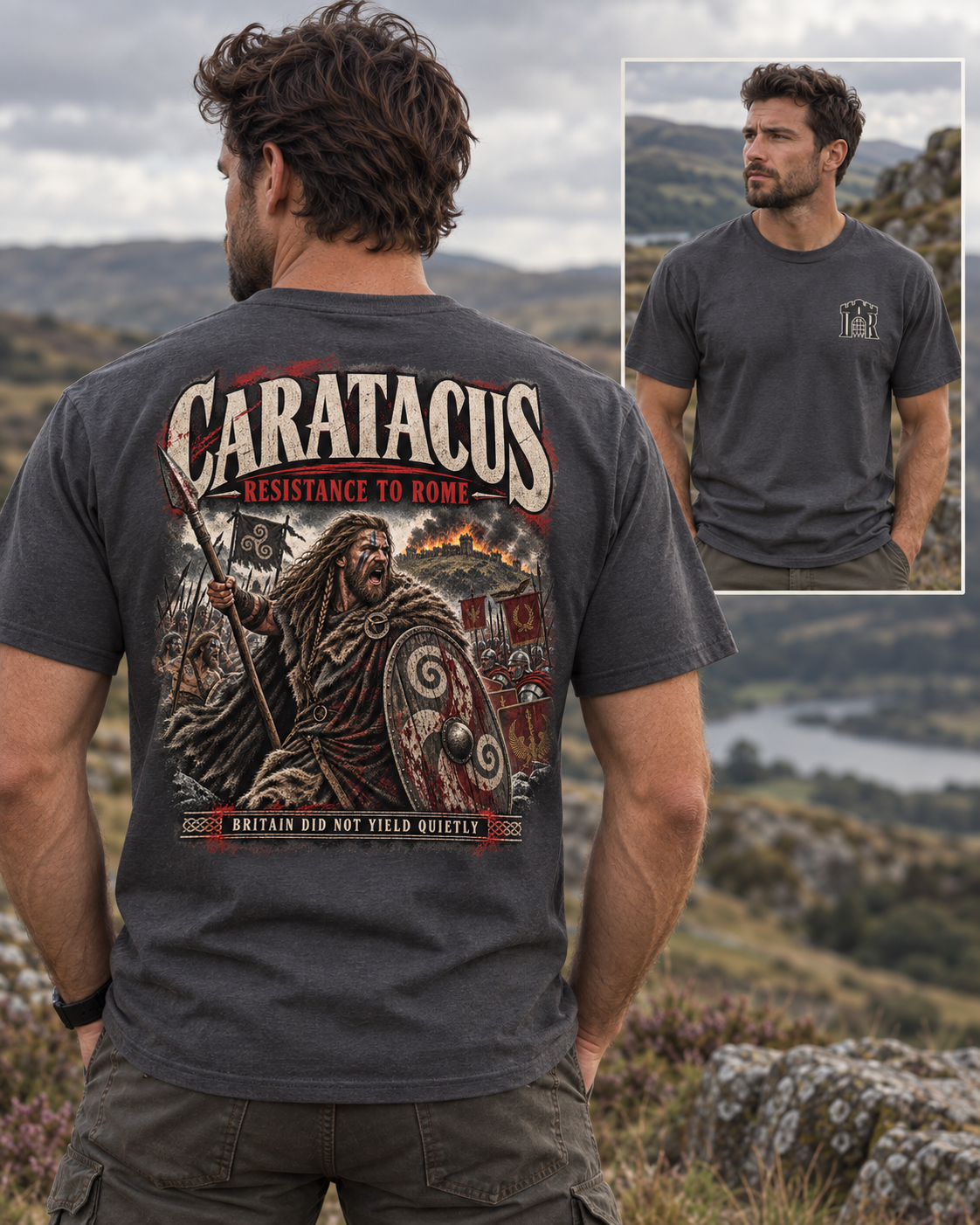 Caratacus ancient Britain history T-shirt graphic design